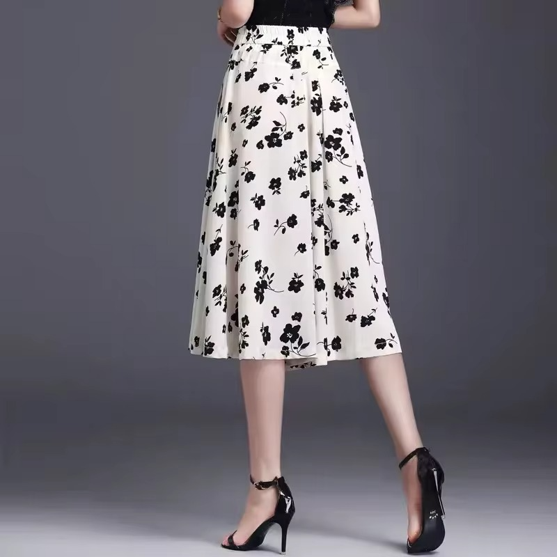 [COMPRE 1 E LEVE 2] Calça-Saia Olivia™ Midi Floral com Cintura Alta / Toque de Feminilidade e Frescor que Valoriza Você em Qualquer Ocasião!